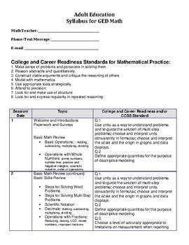 ged syllabus